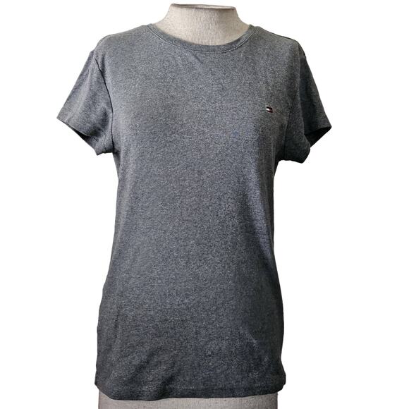 Tommy Hilfiger Grey Crewneck Short Sleeve Tee Shirt Size Large - Picture 1 of 4